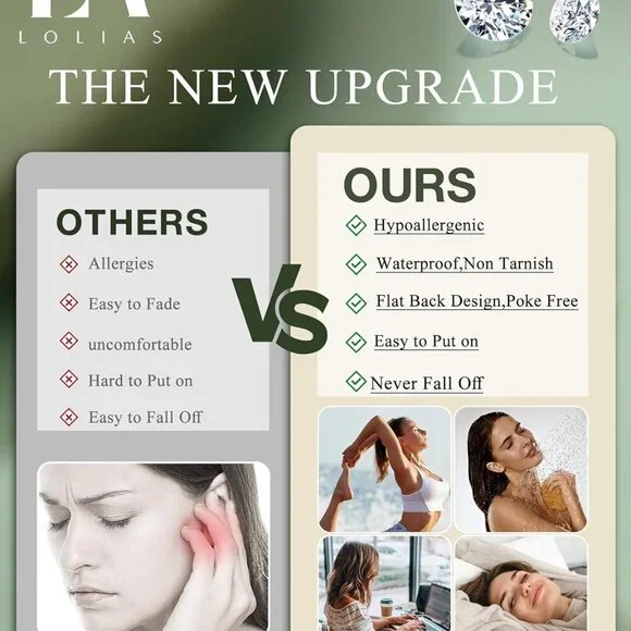 16 Gauge Cartilage Earrings for Women Flat Back-Hypoallergenic Surgical Stainles - Picture 9 of 9